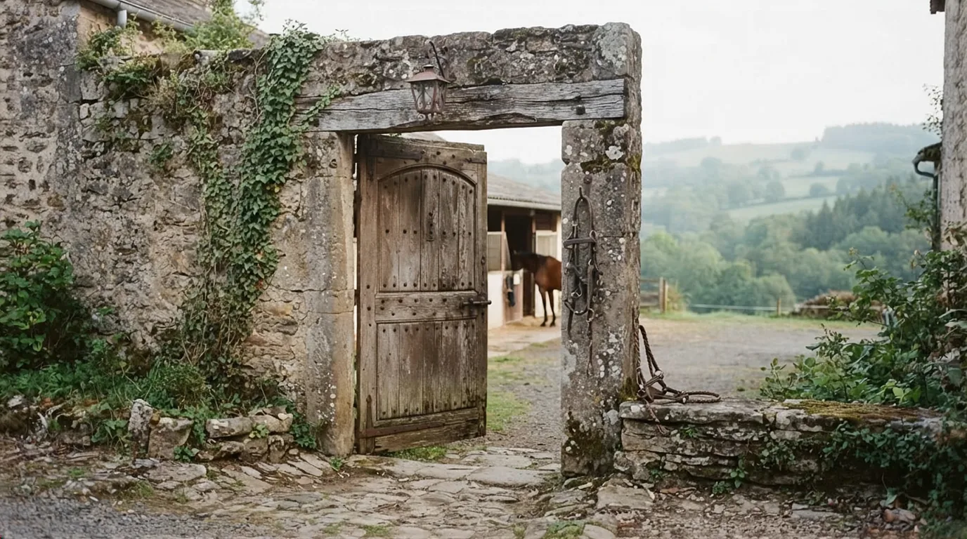 Entrée du La petite Famille, centre équestre à Saint-Julien-Maumont
