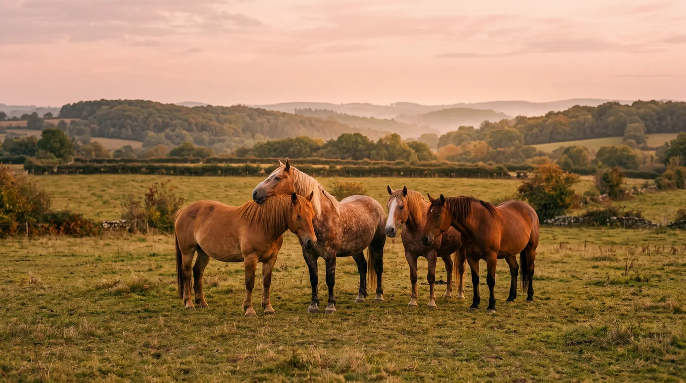 Les chevaux du La petite Famille en liberté, Corrèze
